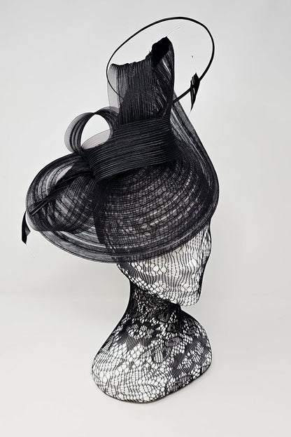 Black Layered Looped Hairband Fascinator