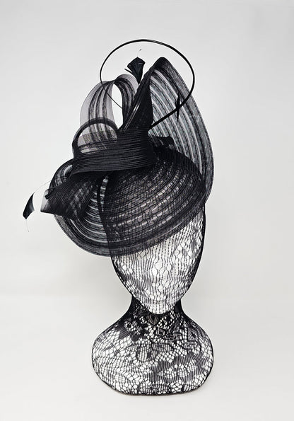 Black Layered Looped Hairband Fascinator