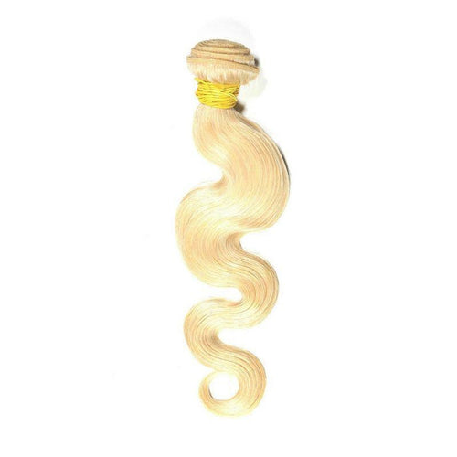 Russian Blonde Body Wave Hair Extensions are soft, wavy and absolutely beautiful. Our super premium blonde hair extensions can be colored and styled to perfection.  Lengths:  12" - 26" Wefts:  Machine Double Stitch Style:  Body Wave Weight:  100 grams / 3.5 oz