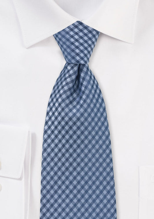 Blue Gingham Check Tie