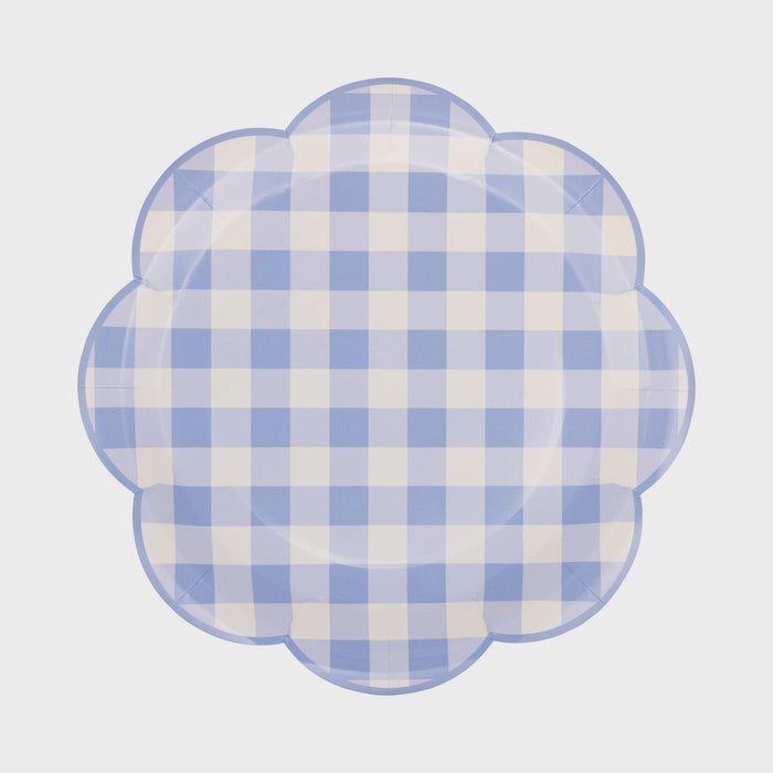Blue Gingham Paper Plate - Pack Of 12 - Main View - My Mind's Eye