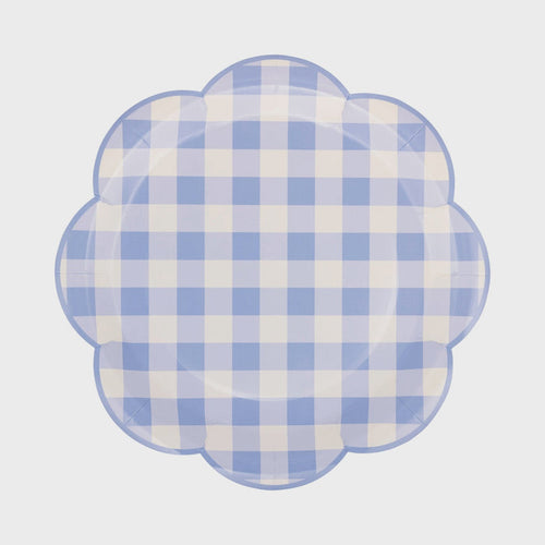 Blue Gingham Paper Plate - Pack Of 12 - Main View - My Mind's Eye