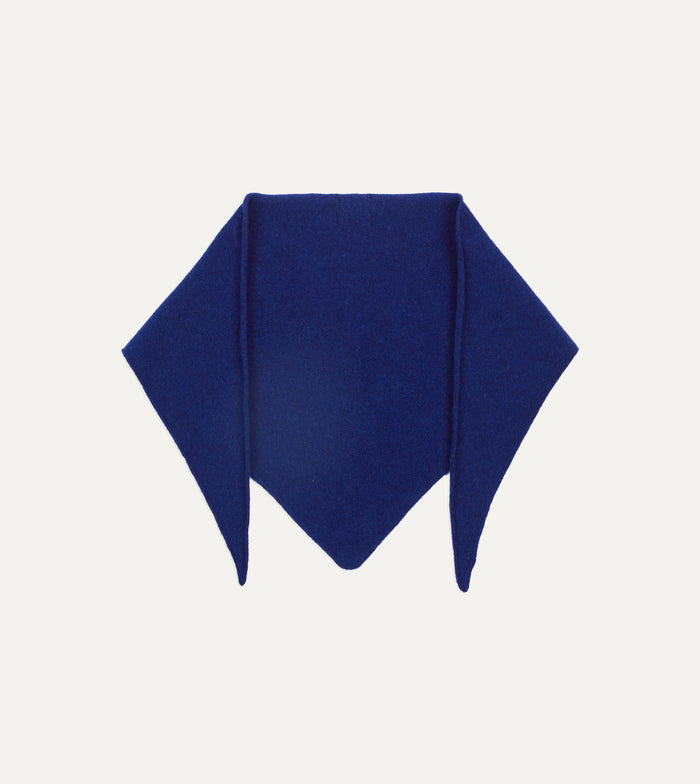 Blue Lambswool Triangle Neck Scarf