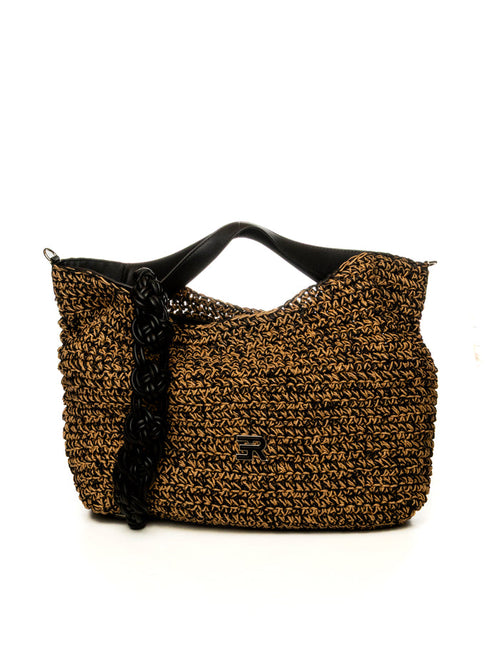 ERMANNO SCERVINO borsa a spalla anika nero/oro 2085 ANIKA-293
