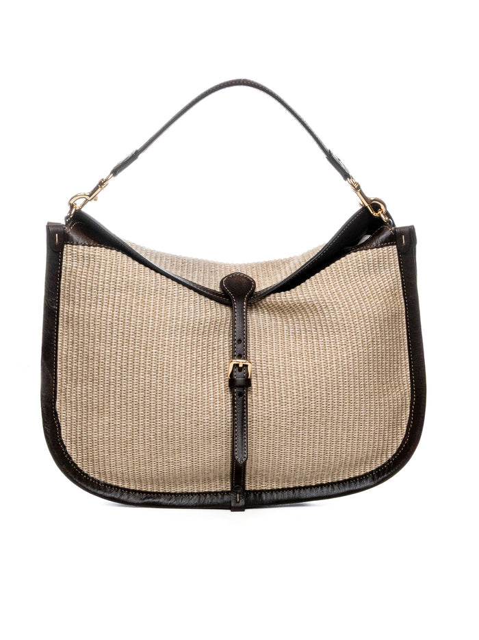 DI LORENZO borsa a spalla lucrezia beige LUCREZIA RAFIA-BEIGE