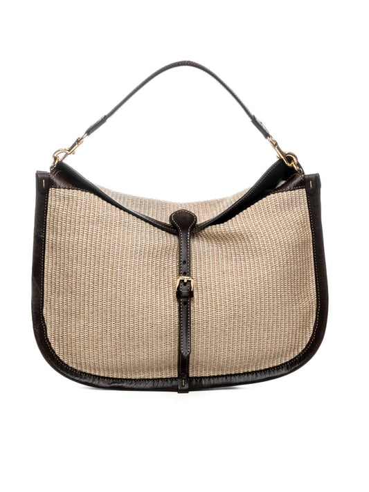 DI LORENZO borsa a spalla lucrezia beige LUCREZIA RAFIA-BEIGE