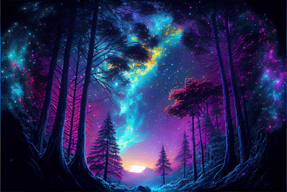 Breathtaking Milky Way From The Forest