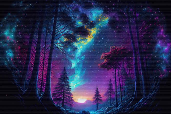 Breathtaking Milky Way From The Forest
