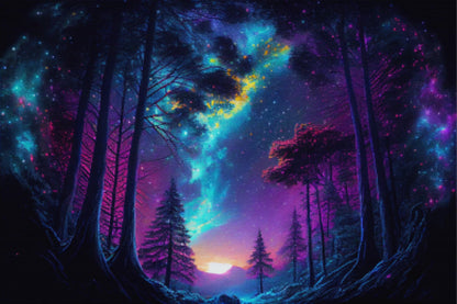 Breathtaking Milky Way From The Forest