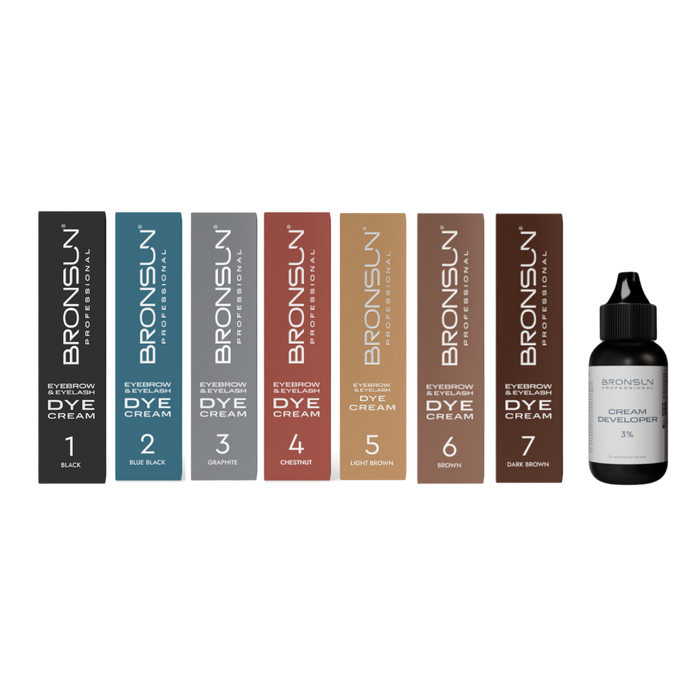 Bronsun - Eyebrow & Eyelash Cream Dye Kit with Developer - 7 Shades