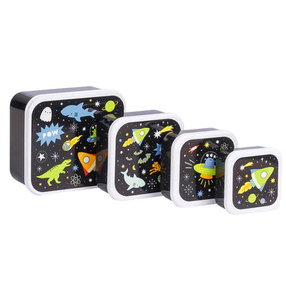 Detailansicht des vierteiligen Brotdosen-Sets Galaxy