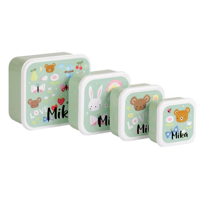 A Little Lovely Company Brotdosen-Set Joy mit vier stapelbaren Boxen