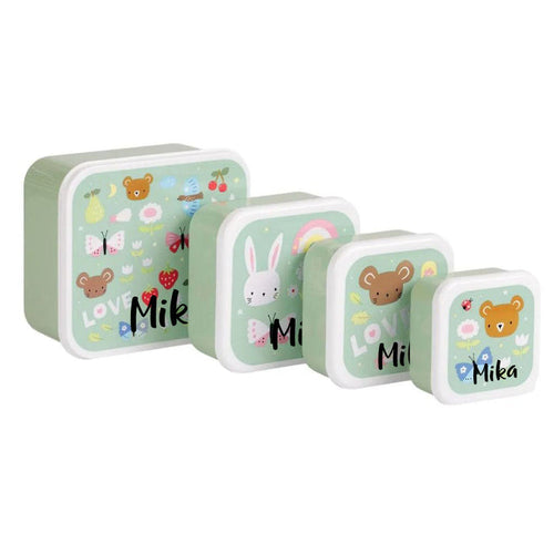 A Little Lovely Company Brotdosen-Set Joy mit vier stapelbaren Boxen
