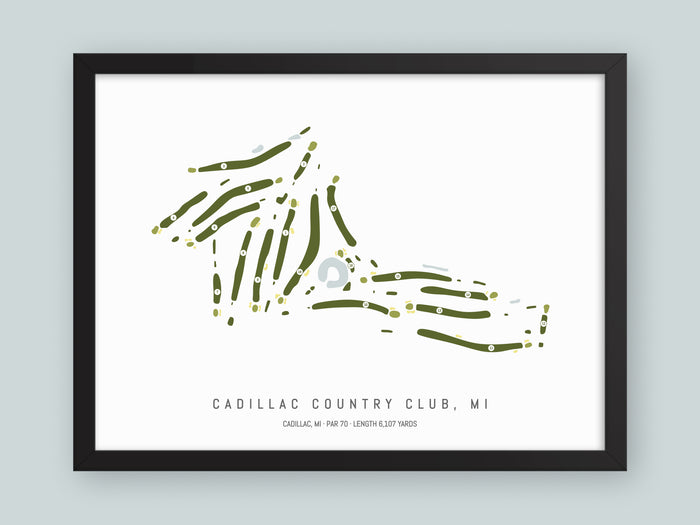 Cadillac-Country-Club-MI--Black-Frame-24x18-With-Hole-Numbers