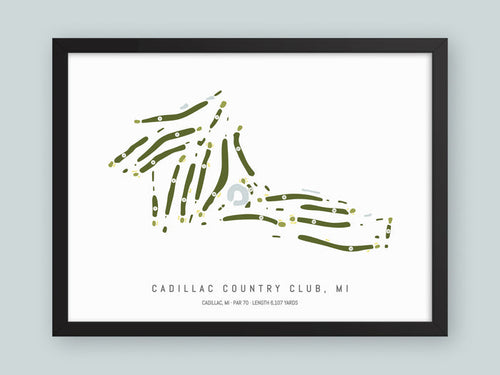 Cadillac-Country-Club-MI--Black-Frame-24x18-With-Hole-Numbers