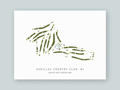 Cadillac-Country-Club-MI--Unframed-24x18-With-Hole-Numbers
