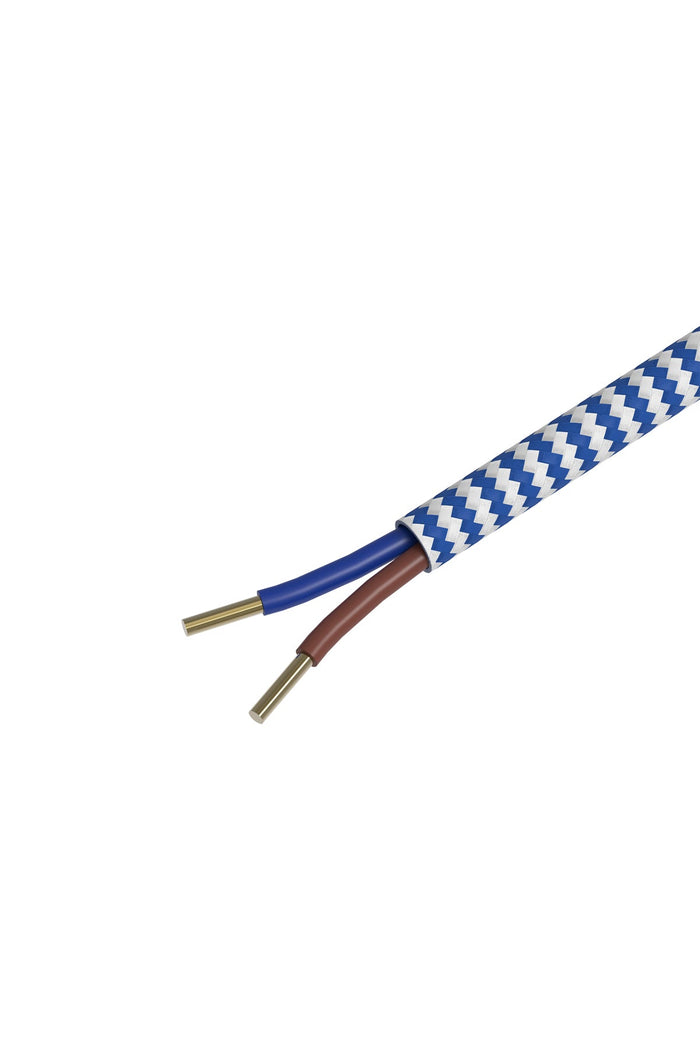 Calex Creations Fabric cable - Blue/White - 3meter
