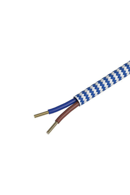 Calex Creations Fabric cable - Blue/White - 3meter