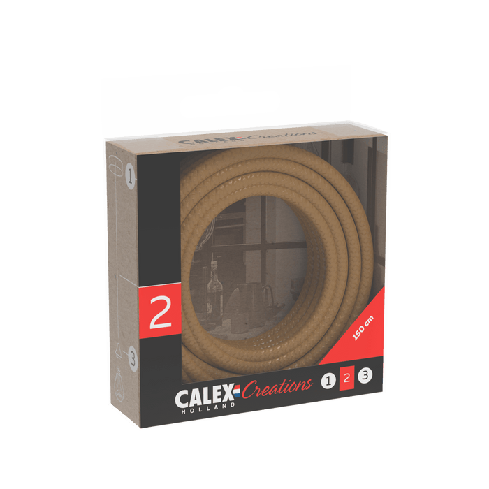 Calex Creations Fabric cable - Gold - 1.5meter