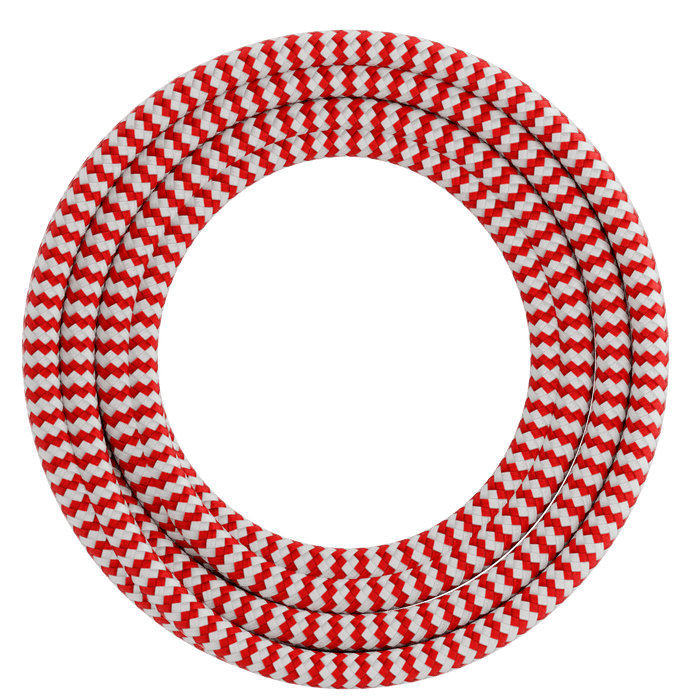 Calex Creations Fabric cable - Red/White - 1.5meter