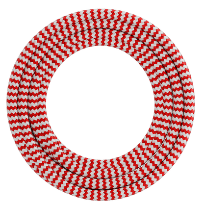 Calex Creations Fabric cable - Red/White - 1.5meter