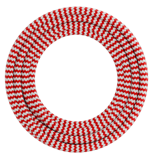 Calex Creations Fabric cable - Red/White - 1.5meter