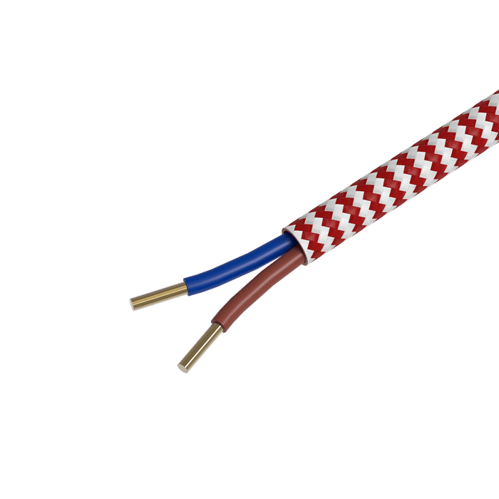 Calex Creations Fabric cable - Red/White - 1.5meter
