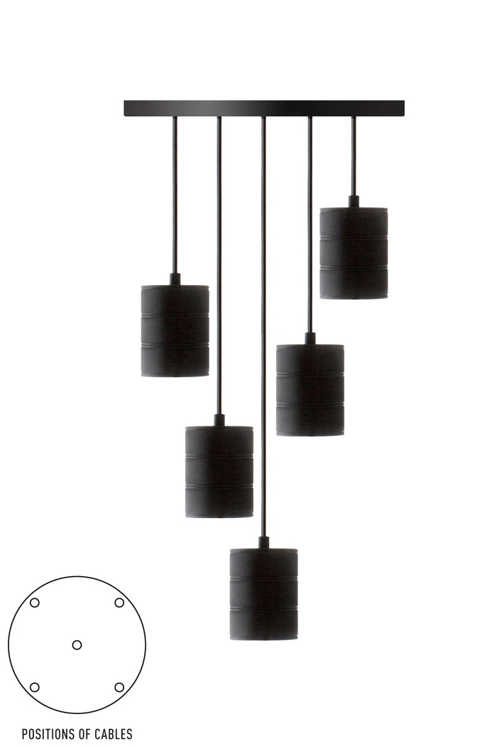 Calex Hanging Lamp Round - 5x E40 - 400mm - Black