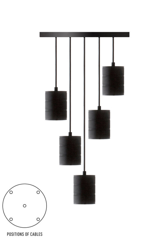 Calex Hanging Lamp Round - 5x E40 - 400mm - Black