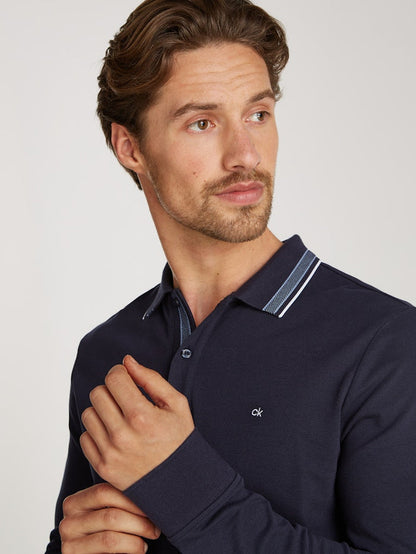 Calvin Klein Stretch Pique Tip LS Polo