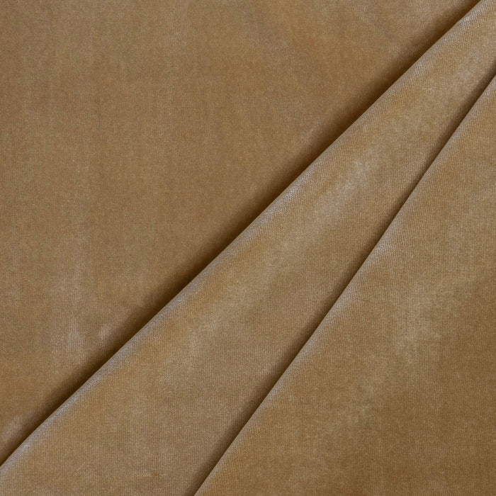 Soft, warm Camel Velvet fabric by Pepper Home, perfect for custom curtains and made-to-order elegant interiors.
