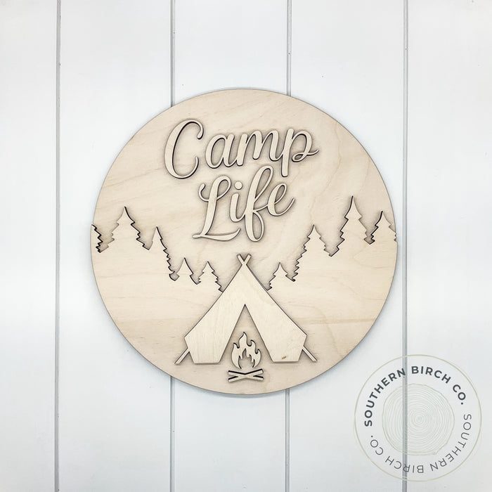 Camp Life 3D Round Blank