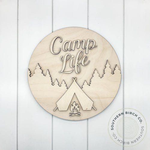 Camp Life 3D Round Blank
