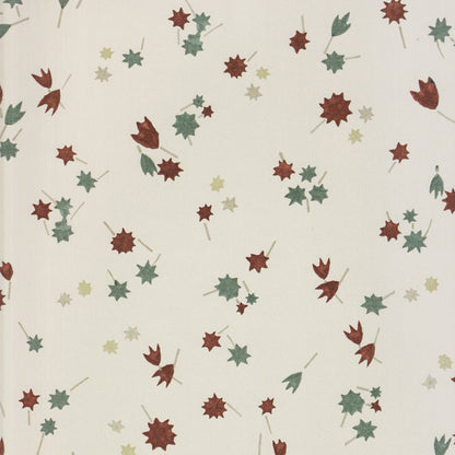 Campbell Cinnamon scattered floral leaf wallpaper made to order and manufactured in the USA with short lead times