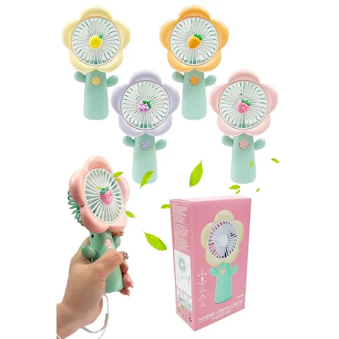 Cap Zone Flower Petal Fruit Pastel Handheld Electric Fan
