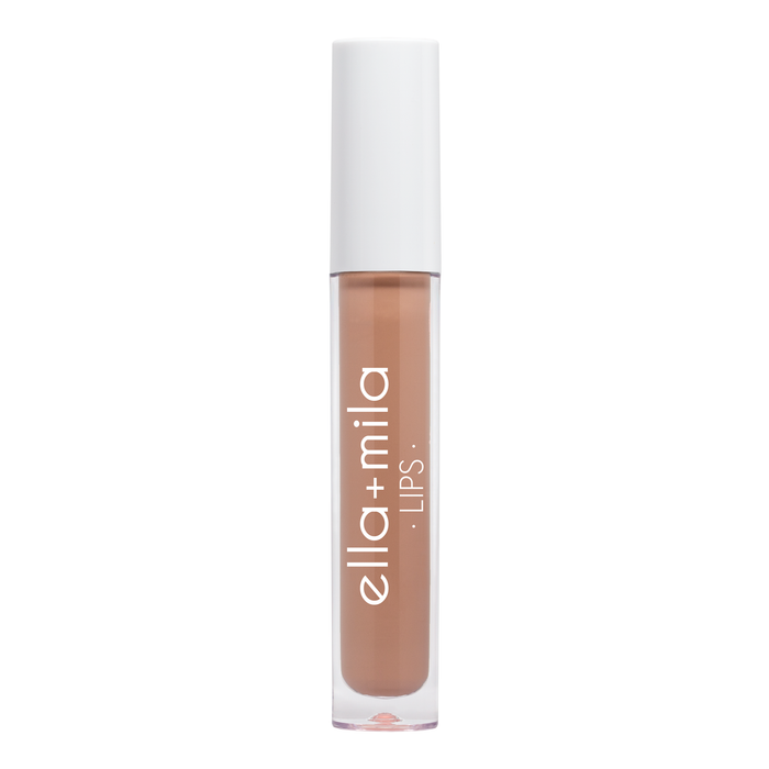 Caramel nude brown liquid lipstick tube – ella+mila Lips