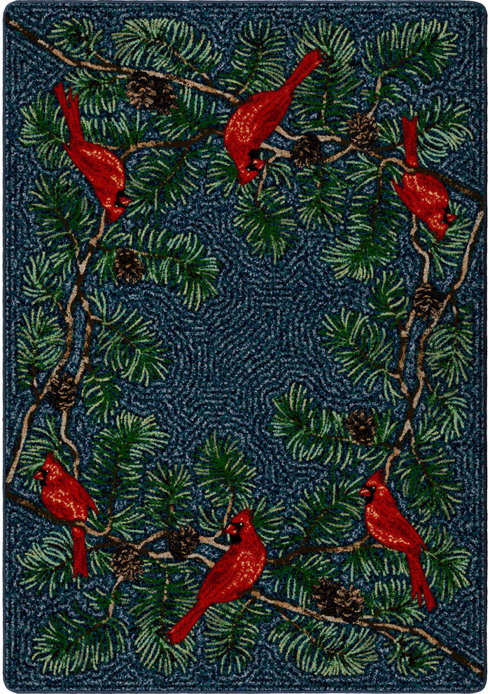 Image of an area rug, Cardinals - Navy