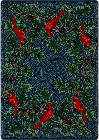 Image of an area rug, Cardinals - Navy