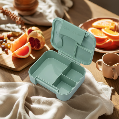 Grüne Carl Oscar BentoBOX mit getrennten Bereichen