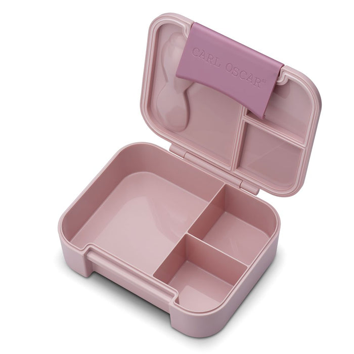 Pinke Carl Oscar BentoBOX mit getrennten Bereichen – Detailansicht