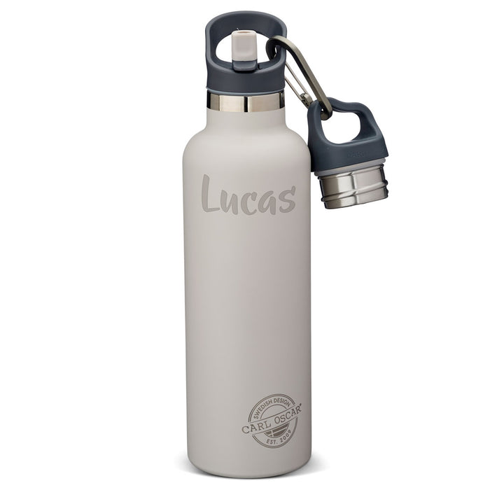 Carl Oscar TEMPflask Grau 0,5 L mit zwei Deckeln