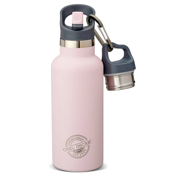 Carl Oscar TEMPflask 0,5 L in Pink – isolierte Kinder-Trinkflasche mit VacuumShield-Technologie für kalte und warme Getränke