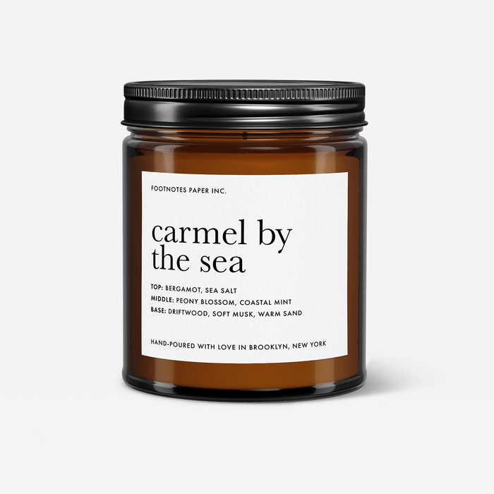 Carmel By The Sea Candle | Bergamot, Peony, Sea Salt - Footnotes Paper
