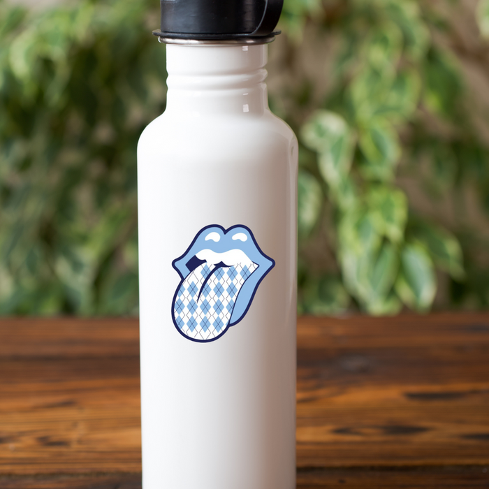 Carolina Blue Argyle Tongue Rugged Sticker by SHB - Detail View - SDS Design