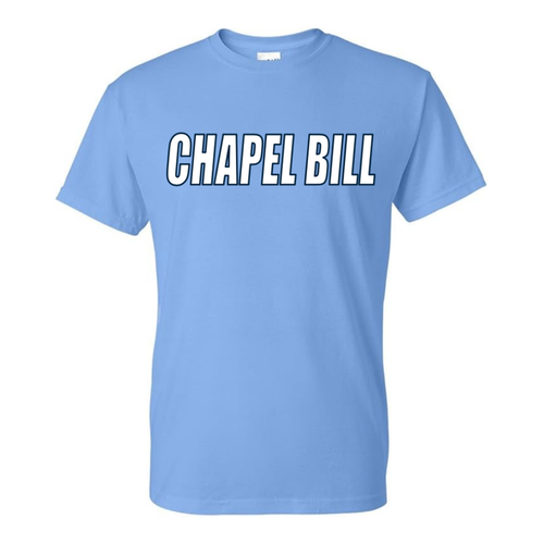 Carolina Blue Chapel Bill Adult T-Shirt by Shrunken Head - Main View - Shrunken Head
