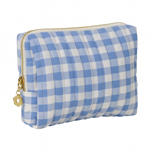 Carolina Blue Gingham Cosmetic Case - Main View - Ellison+Young