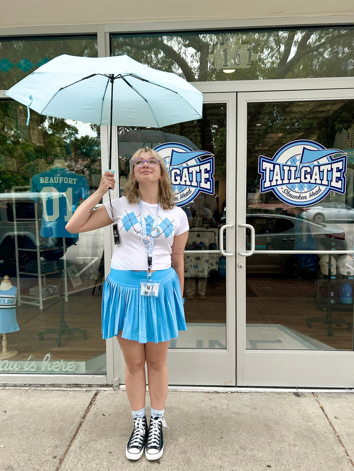 Carolina Blue Umbrella - Detail View - Vinrella
