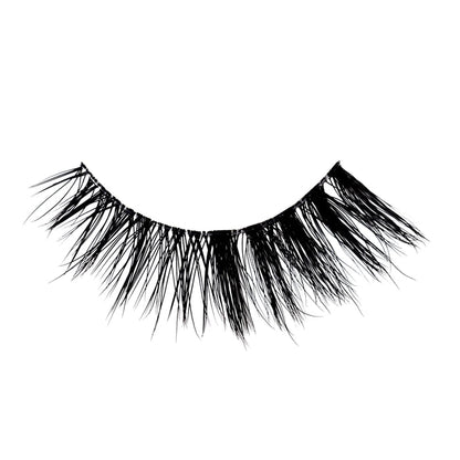 Cat Walk a flared, wispy lash with extra-long length and bold volume, featuring dense clusters toward the outer corners.