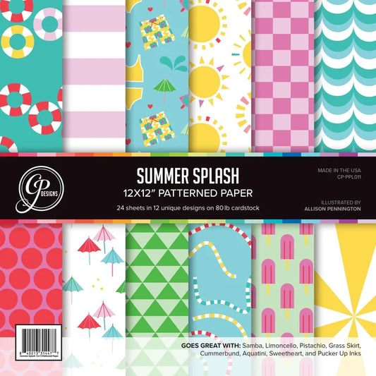 Catherine Pooler - 12x12 Patterned Paper - Summer Splash. Available at Embellish Away located in Bowmanville Ontario Canada.