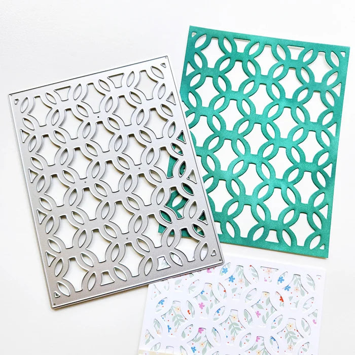 Catherine Pooler - Cover Plate Die - Lattice Love. Available at Embellish Away located in Bowmanville Ontario Canada. Example by Catherine Pooler Designs.